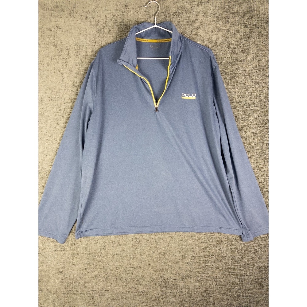 Polo Ralph Lauren Sport Performance Pullover Mens XL Navy Q Zip Outdoor Golf Log